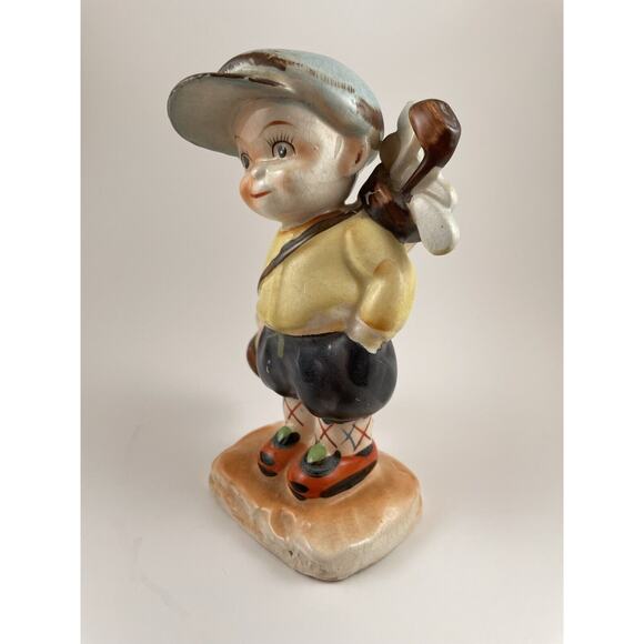 Vintage Ceramic Golfer Caddy Figurine - Picture 3 of 9